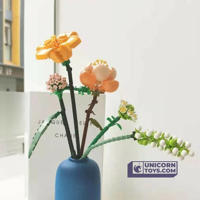 Hibiscus Lily Daisy Hydrangea Model | LOZ 1658 Mini Block Building Bricks Set Eternal Flower