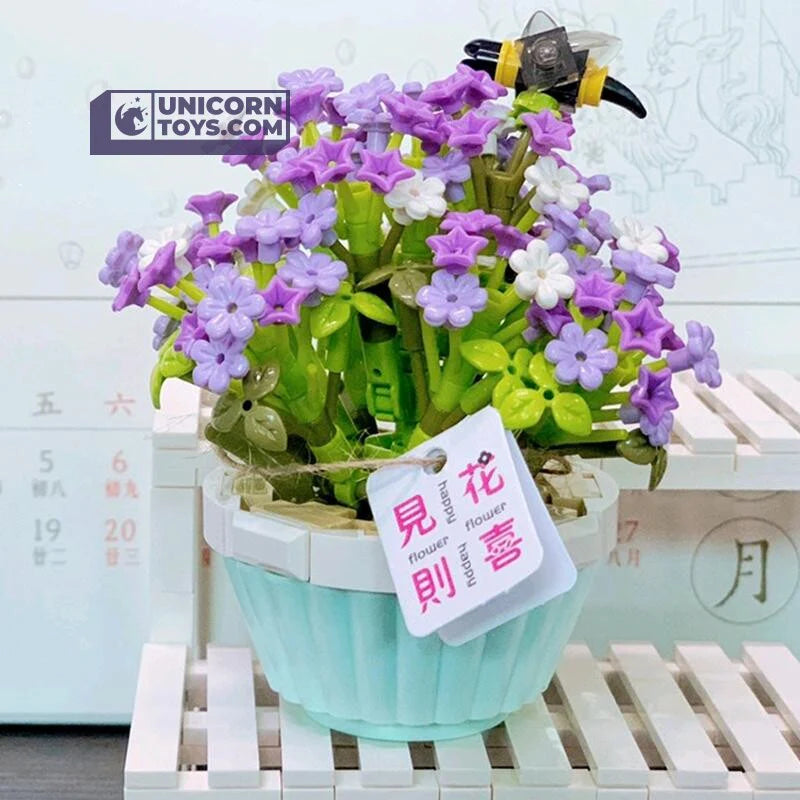 Baby's Breath & Daisy Flower Pot | LOZ 1674 Mini Block Eternal Micro Plants Set