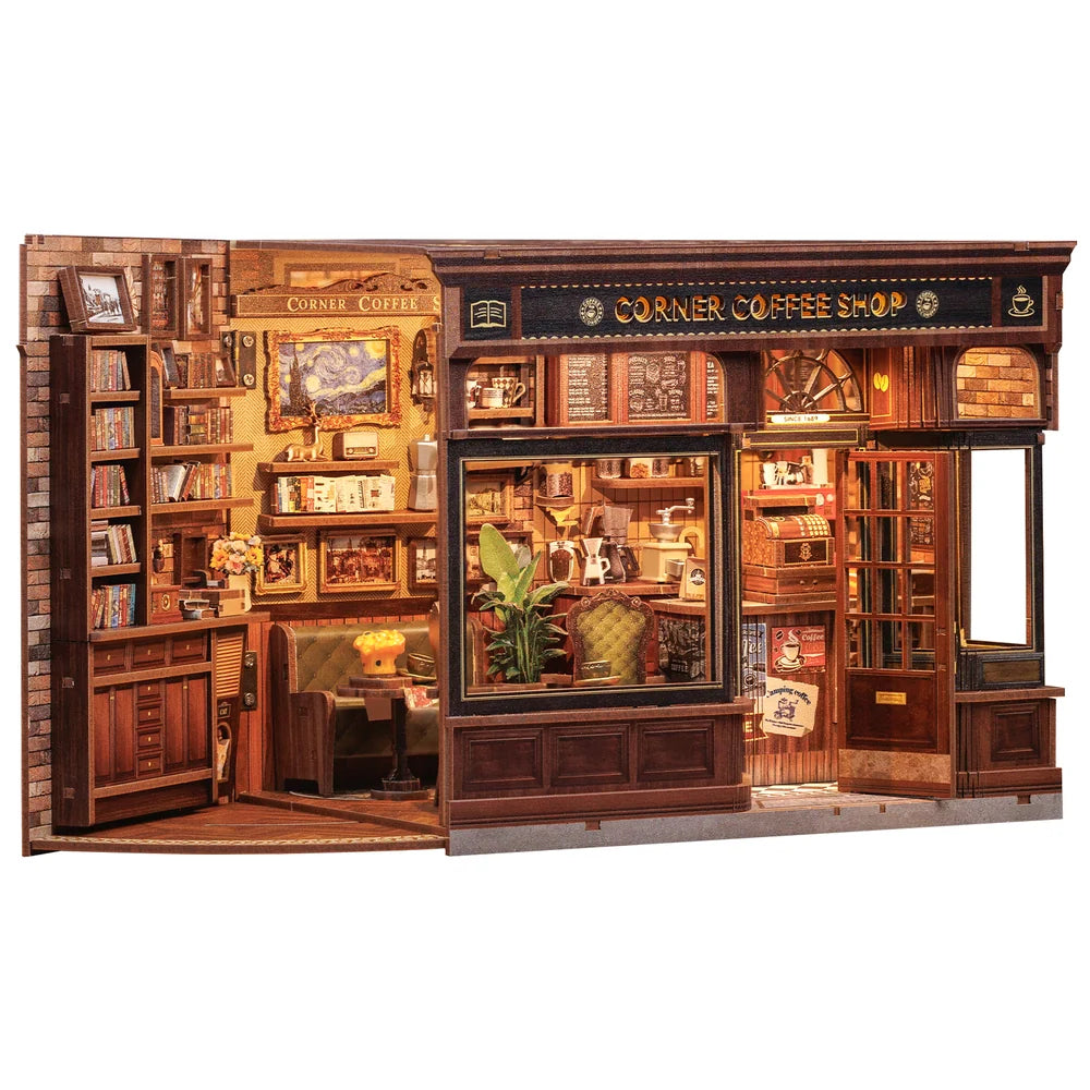 Corner Coffee Shop - DIY Miniature House Kit