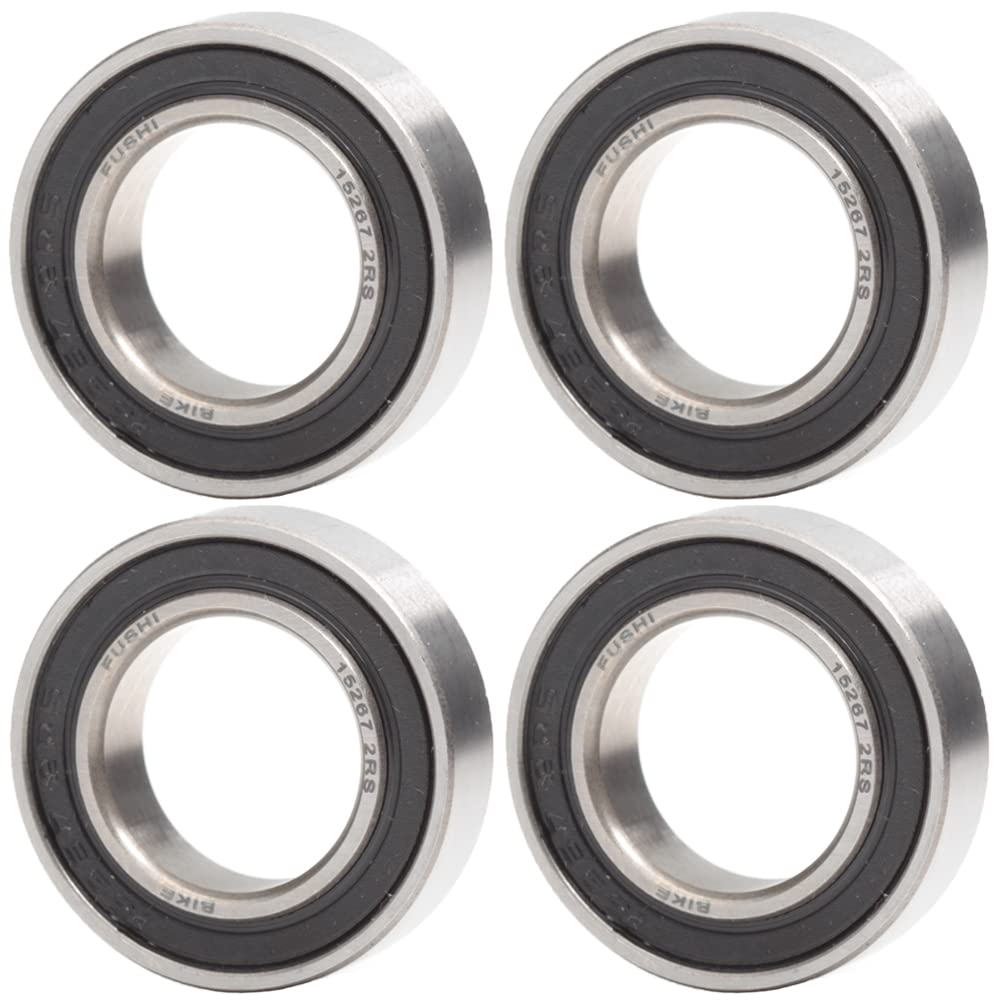 Ball Bearings (x4), 15x26x7mm - Chrome Steel - Rubber Sealed