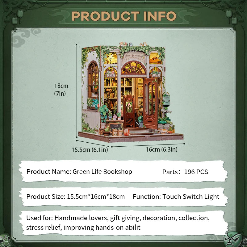 Green Life Bookshop - DIY Miniature House Kit