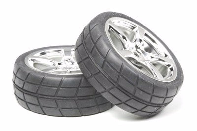 5 spoke mesh slick tires (x2)
