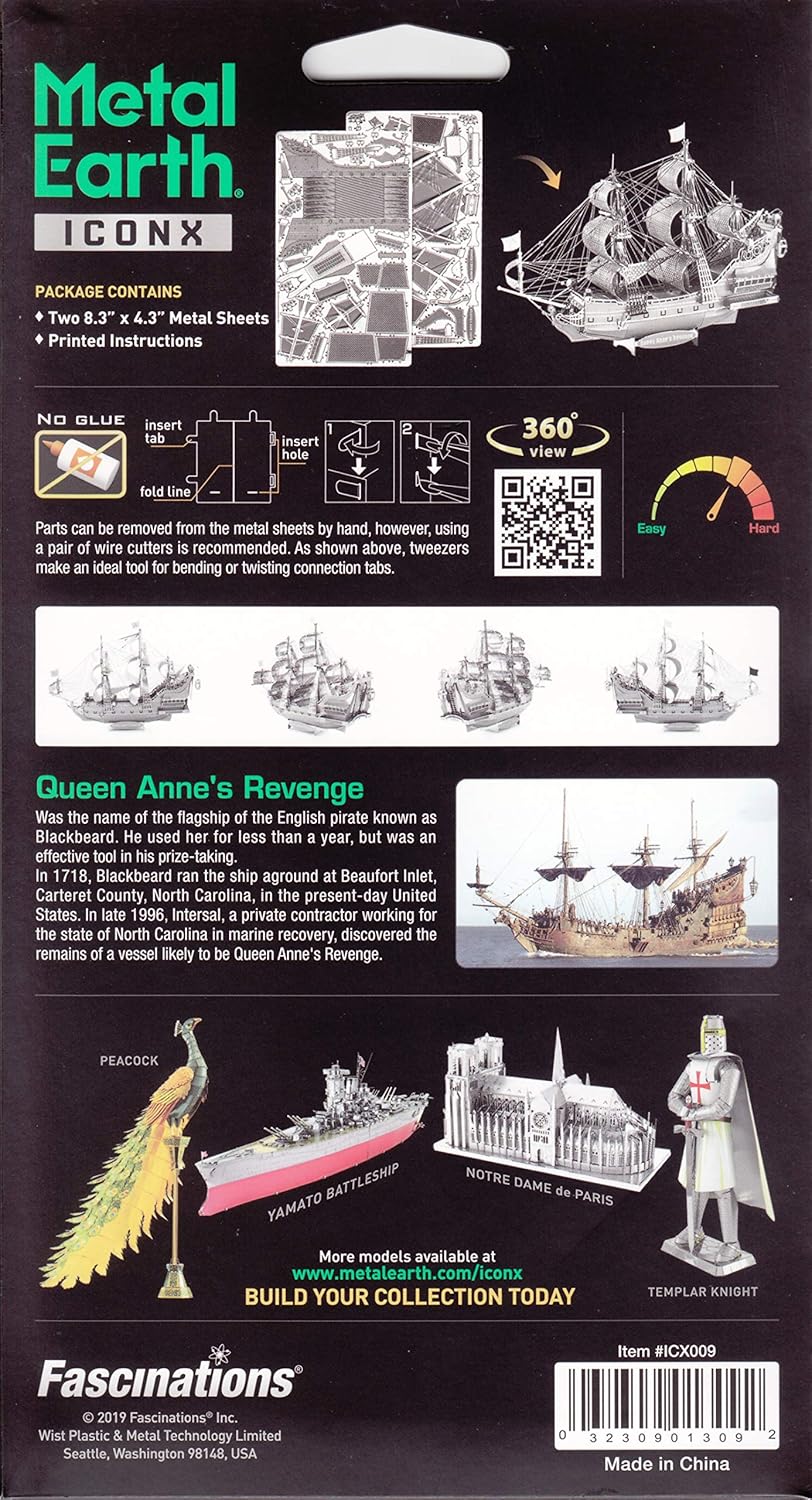 Iconx 3D Metal Model Kits Queen Anne's Revenge