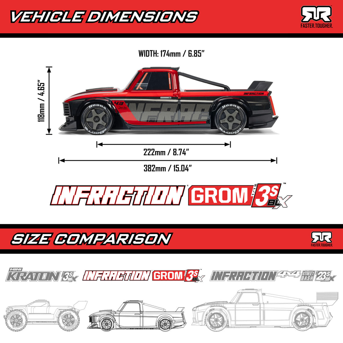 1/12 INFRACTION GROM 3S 4X4 Brushless RTR - Yellow/Black - COMBO