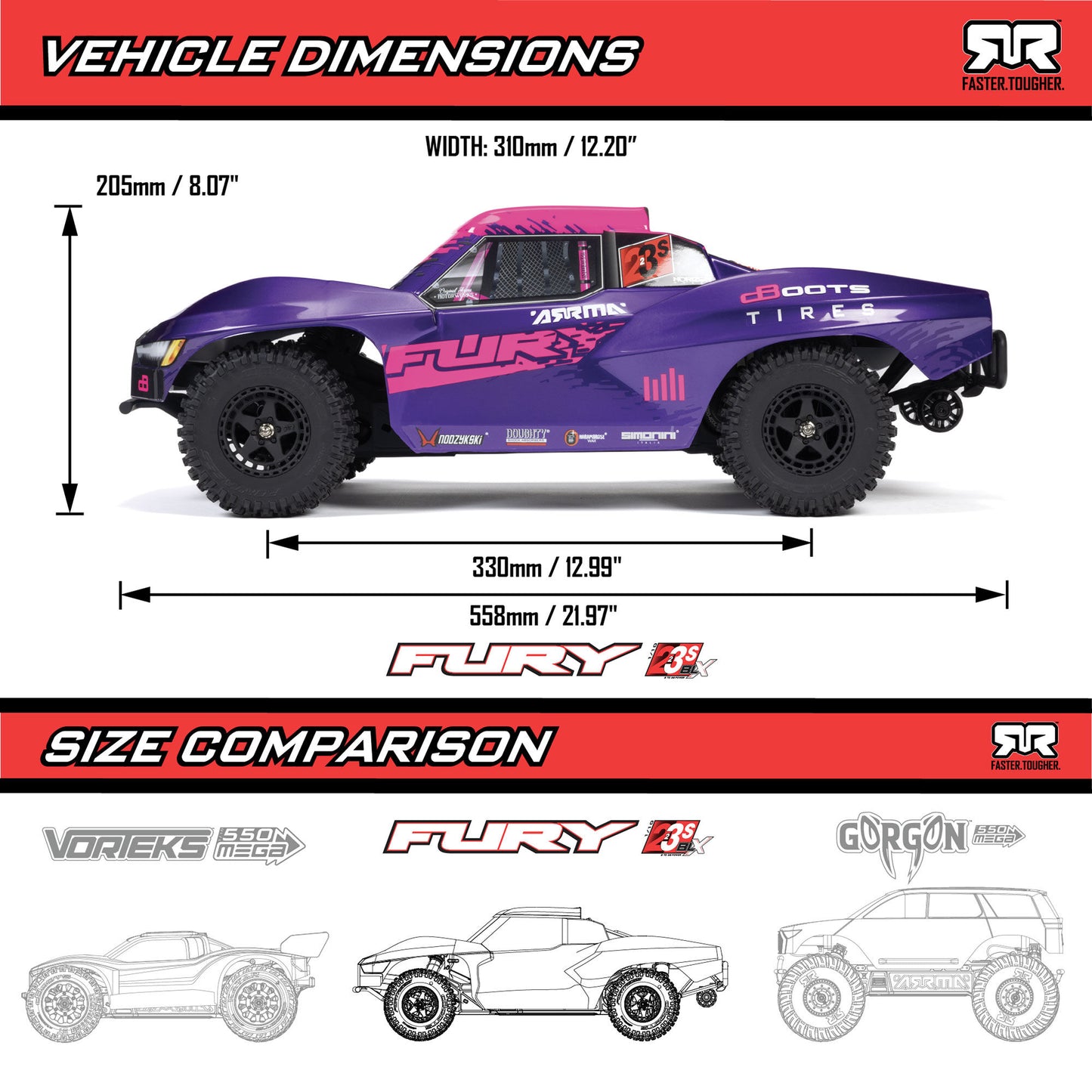 1/10 FURY 223S DSC 2WD RTR Brushless SCT, Green
