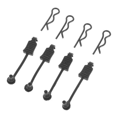 Body Clip Retainer 1/8 Scale Black (x4)