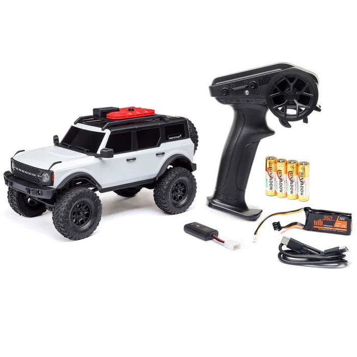 1/24 SCX24 Ford Bronco 4X4 RTR Brushed Rock Crawler (Battery & Charger Included), White