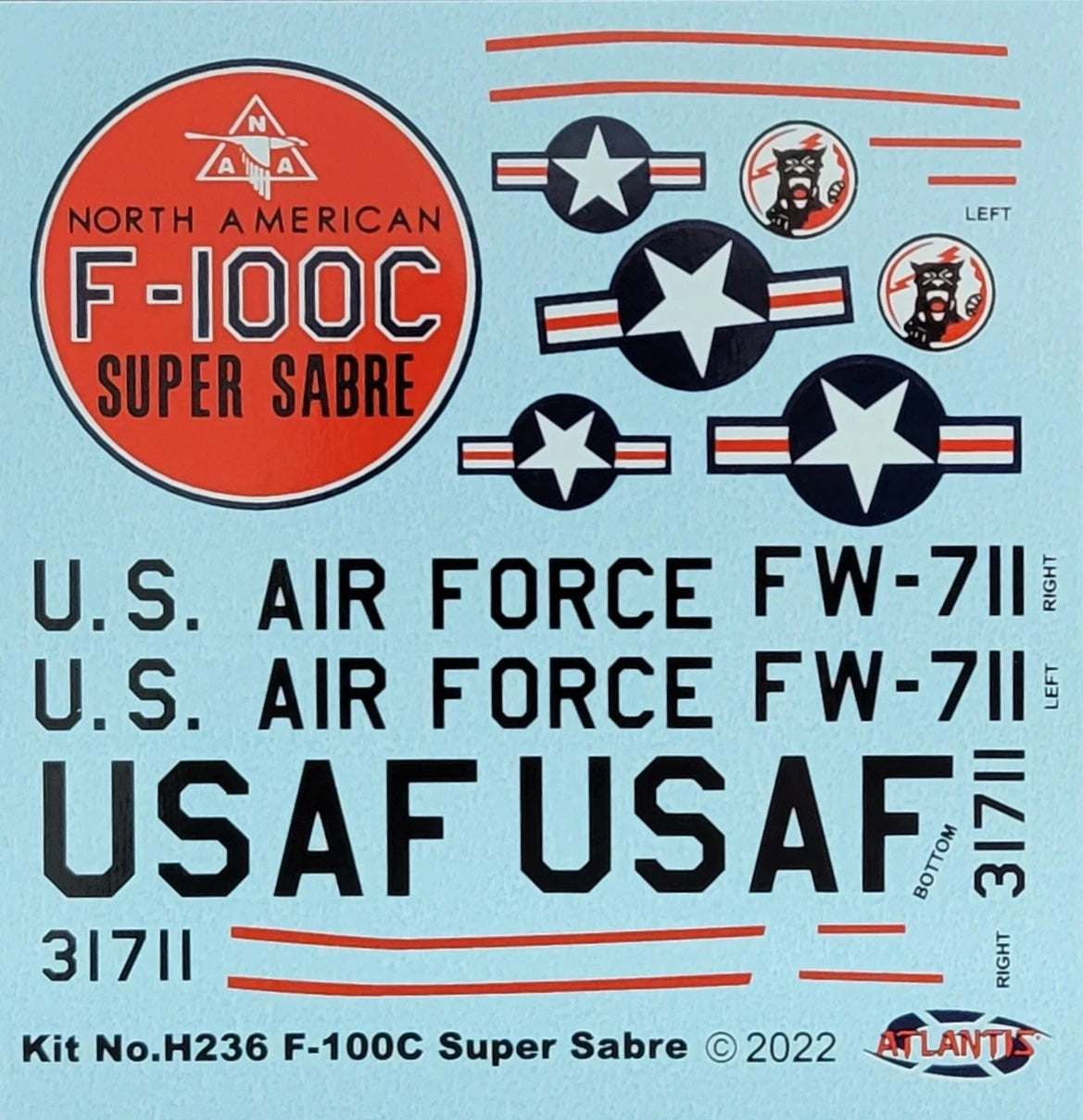 1:70 F-100C Super Sabre United States Air Force (USAF) with Swivel Stand