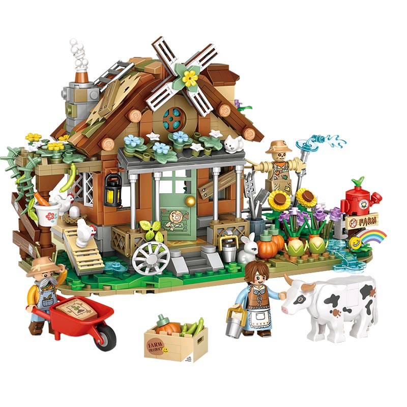 Farm Cottage Autumn House Ranch| LOZ 1281 Building Bricks Mini