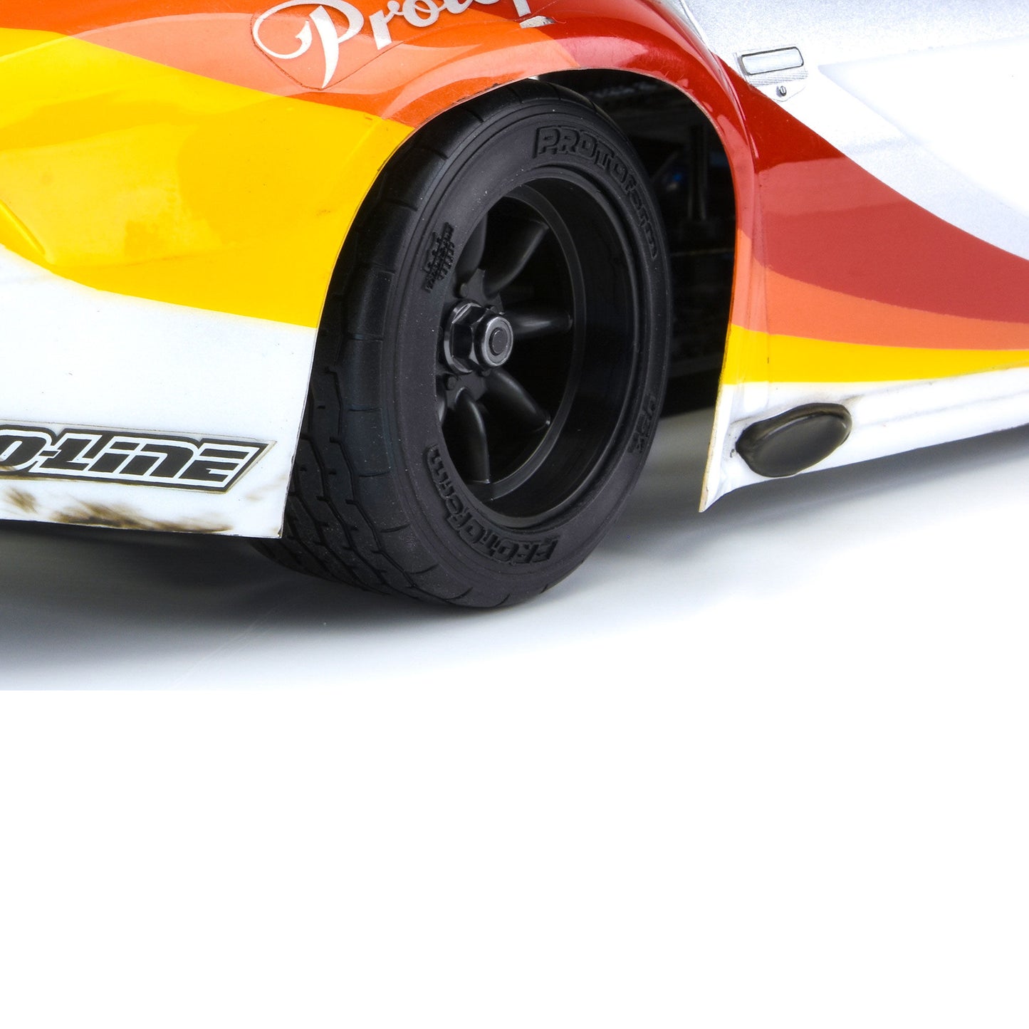 1/10 VTA Rear 31mm VTA Tires Mounted 12mm Black Wheels (x2)