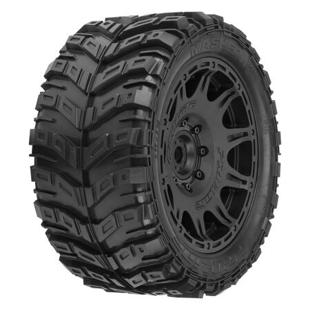 1/6 Masher X HP BELTED F/R 5.7” Tires MTD 24mm Blk Raid 8x48 Hex (x2)
