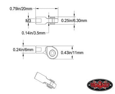 M3 Offset Short Plastic Rod End (x20)