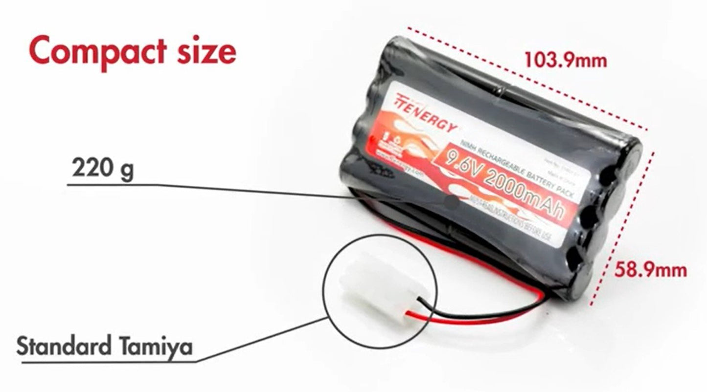 9.6V Battery, 2000mAh NiMH - Tamiya Plug