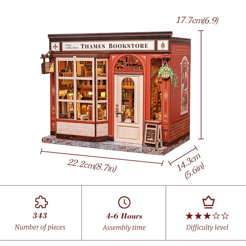 Thames Bookstore - DIY Miniature House Kit