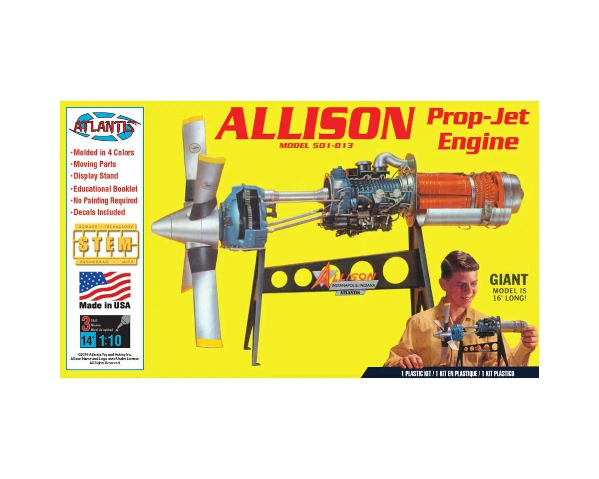1/10 Allison 501-D13 Prop-Jet Aircraft Engine Plastic Model Kit