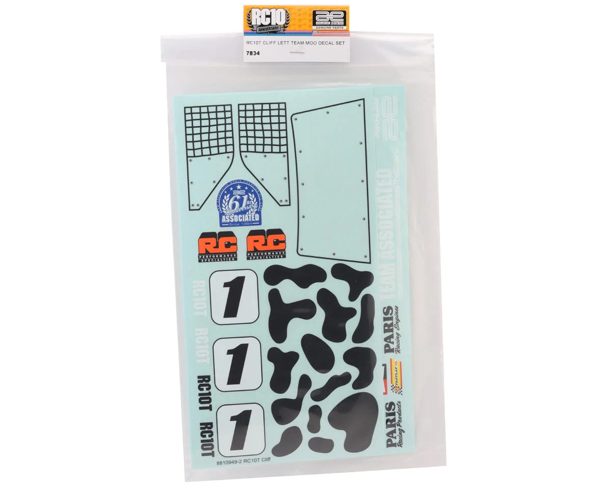 RC10T Cliff Lett Team Moo Decal Sheet