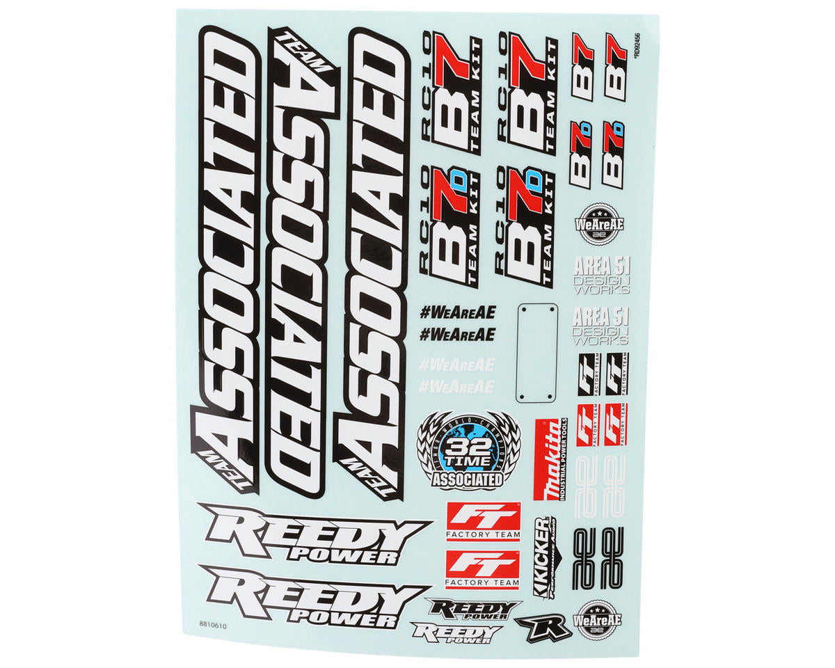 RC10B7/RC10B7D Decal Sheet