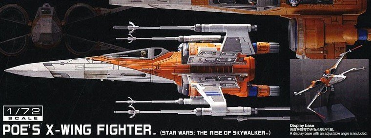 "Star Wars" 1/72 Scale Poe's X-Wing Fighter Plastic Model Kit