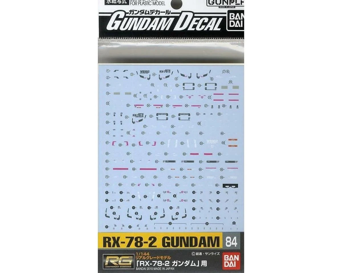 GD-84 RG 1/144 RX-78-2 Gundam Waterslide Decal