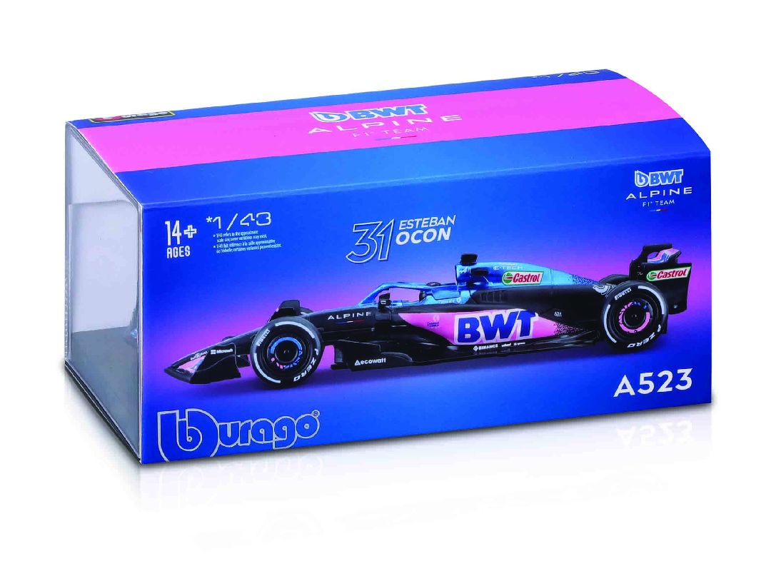 Bburago 1/43 Race BWT Alpine F1 Team A523 (2023) w/ driver (Gasly #10)