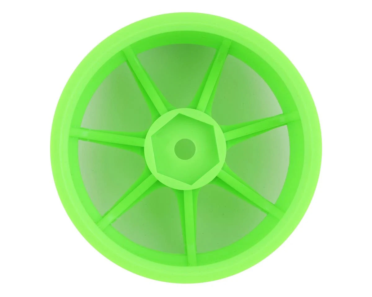 AVS 7-Spoke Drift Wheels (Green) (x2) (5mm Offset)