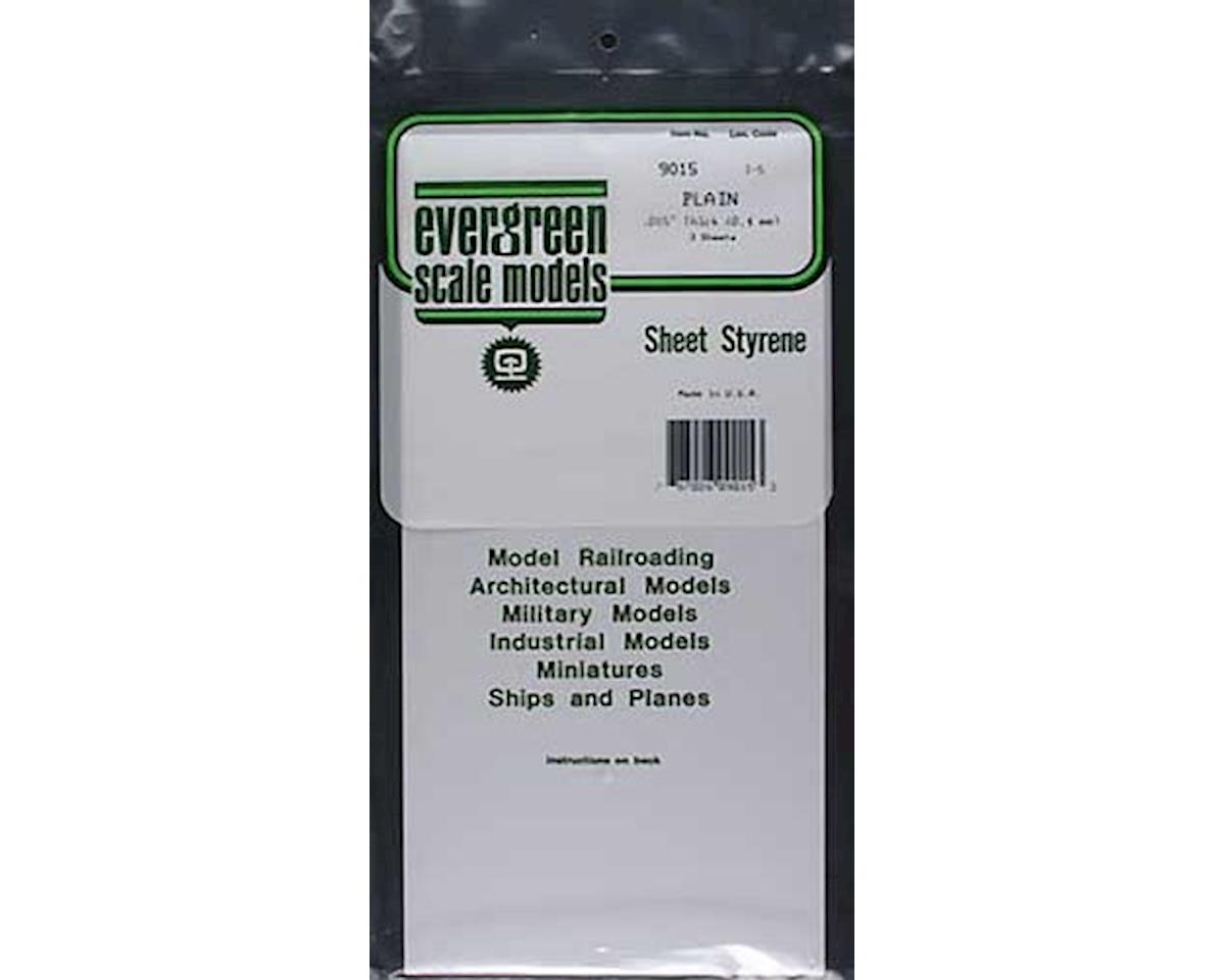 Polystyrene Plain Sheet .015" x 6" x 12" (3)