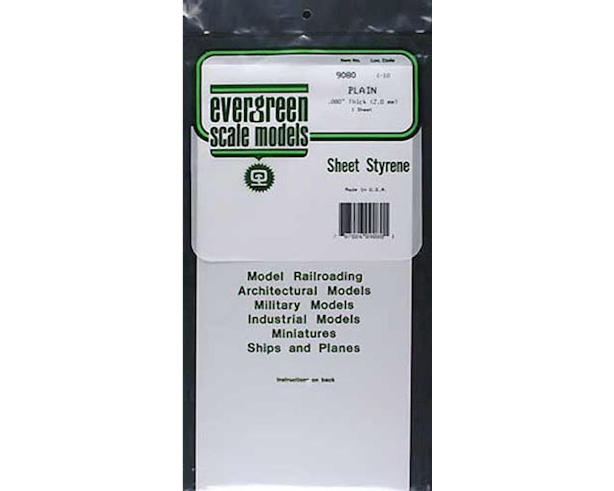 Polystyrene Plain Sheet .080" x 6" x 12" (1)