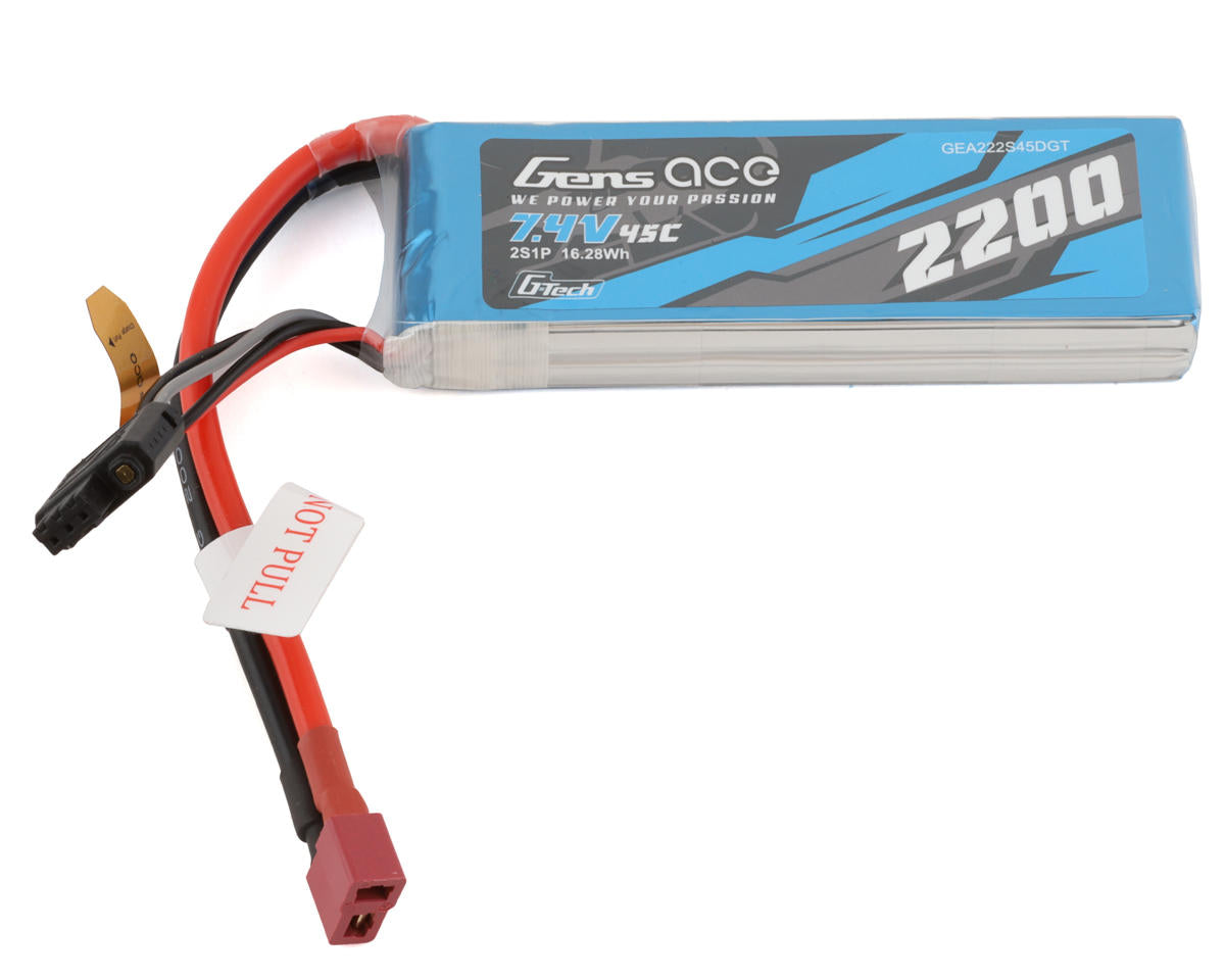 2S G-Tech Smart LiPo Battery 45C (7.4V/2200mAh) w/Deans