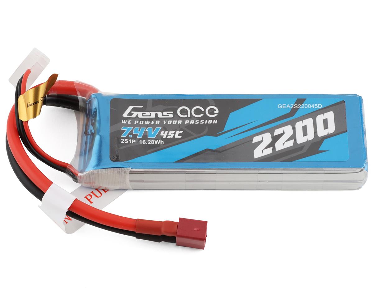 Gens Ace 2s LiPo Battery 45C (7.4V/2200mAh) w/Deans