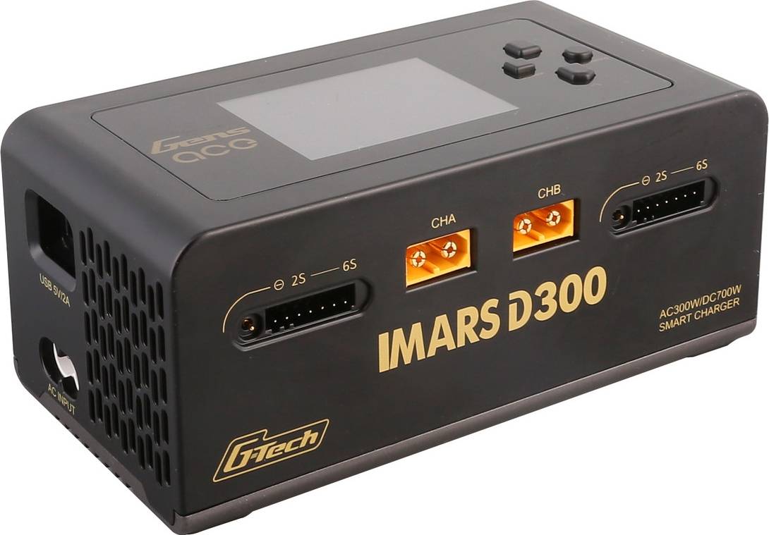 Gens Ace Imars D300 G-Tech Smart Dual AC/DC Charger (6S/16A) BLACK