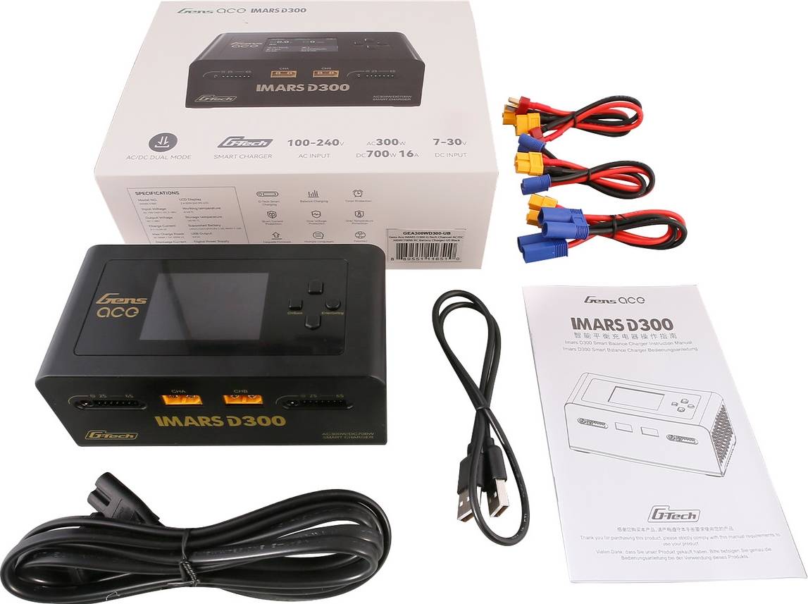 Imars D300 G-Tech Smart Dual AC/DC Charger (6S/16A) BLACK