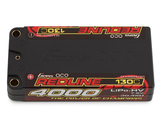 Redline 2S LiHV 130C (7.6V/4000mAh) w/5mm Bullets