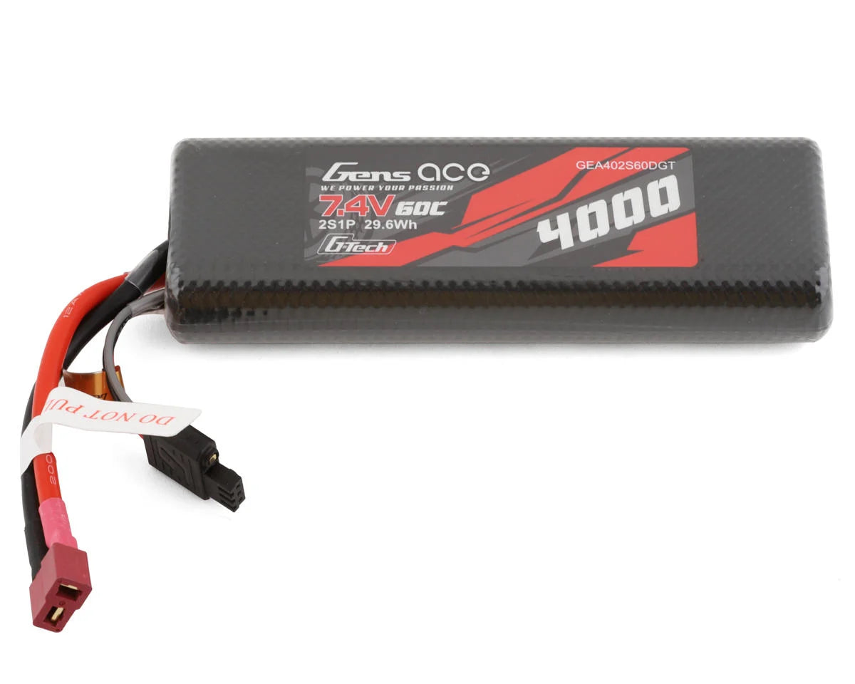 2S G-Tech Smart LiPo Battery 60C (7.4V/4000mAh) Oval case w/deans