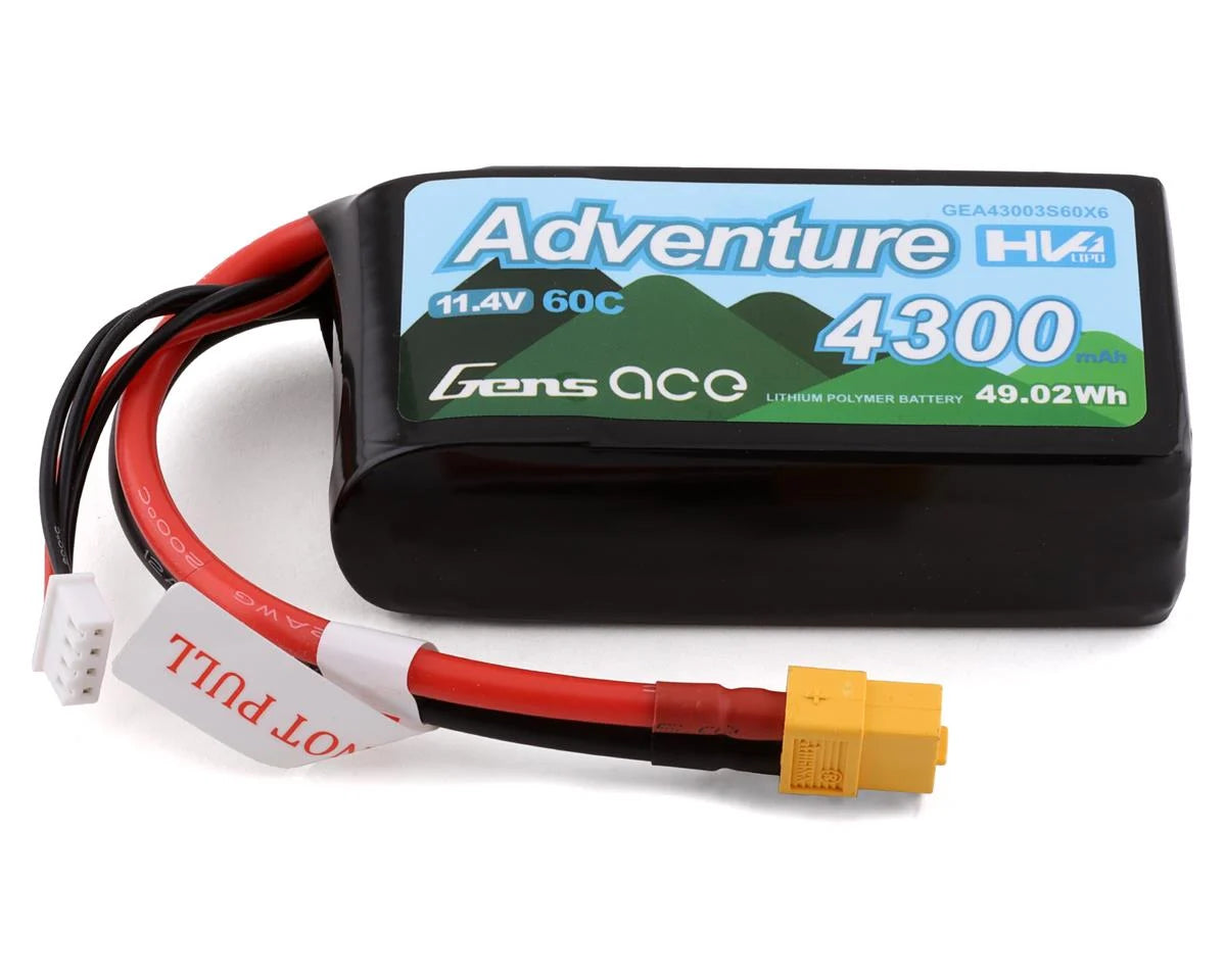 Gens Ace 3s LiHV 60C 4300mAh w/XT-60