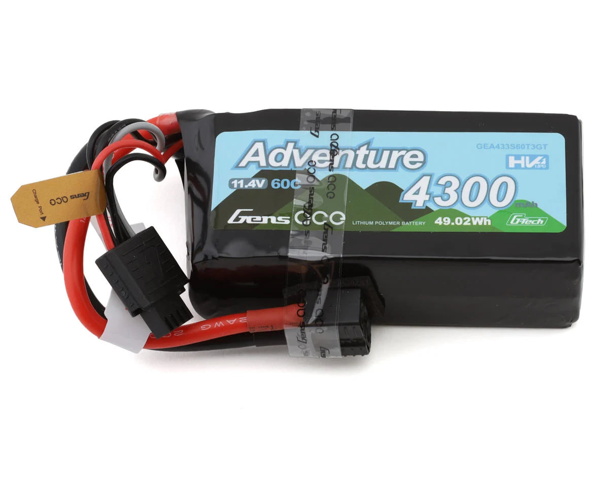 3S LiHV 60C 4300mAh w/Universal Connector G-Tech Smart