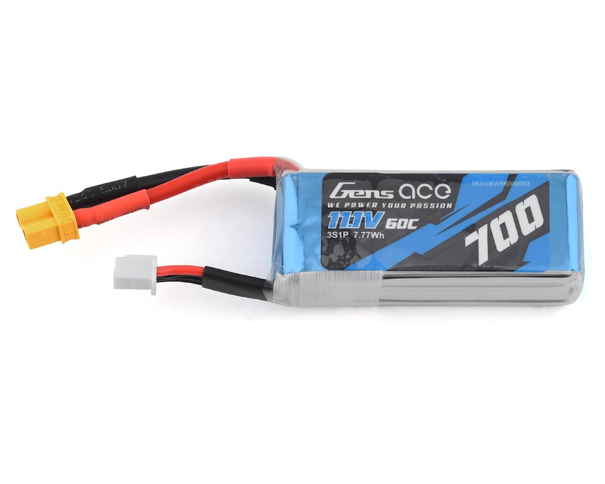 Gens Ace 3s LiPo Battery 60C (11.1V/700mAh) w/XT-30 Connector