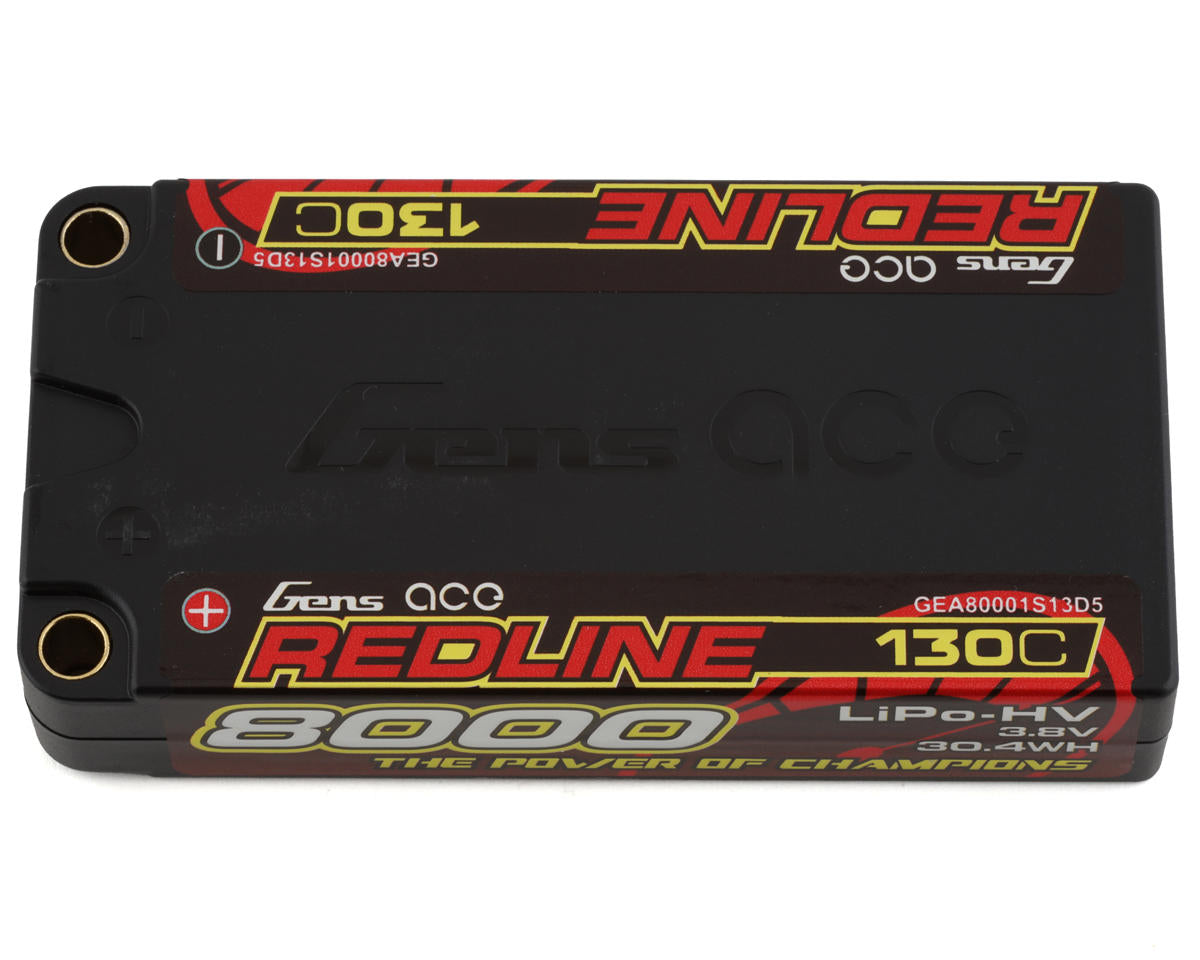 Redline 1S LiHV LiPo LCG Battery 130C (3.8V/8000mAh) w/5mm Bullets