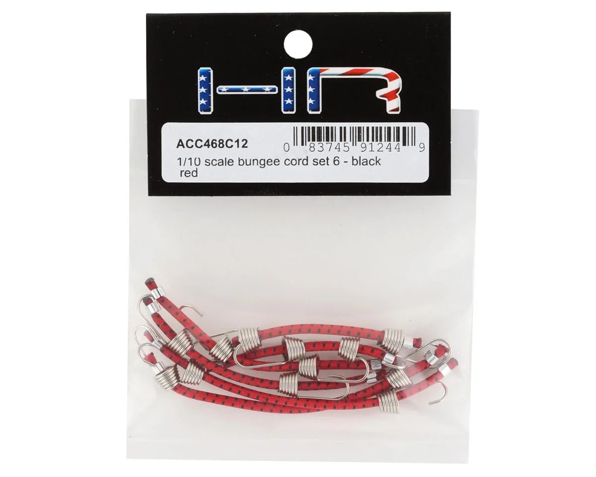 Hot Racing 1/10 Scale Bungee Cord Set (Red/Black) (x6)