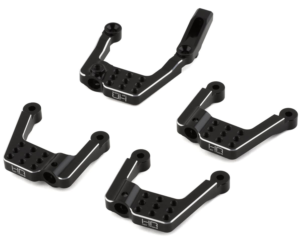 Enduro Aluminum Front & Rear Adjustable Shock Towers (Black)