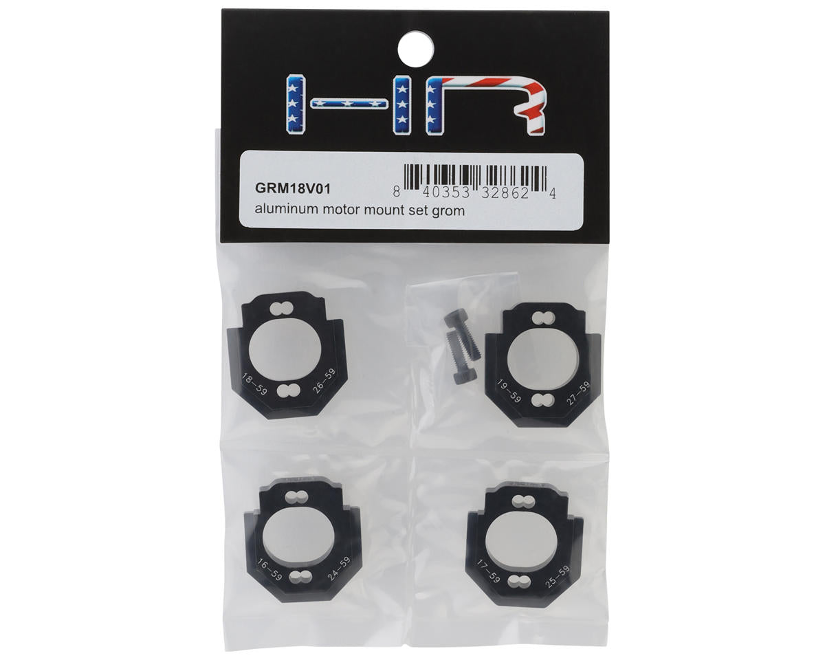 Grom Aluminum Motor Mount Set (Black) (16-27T)