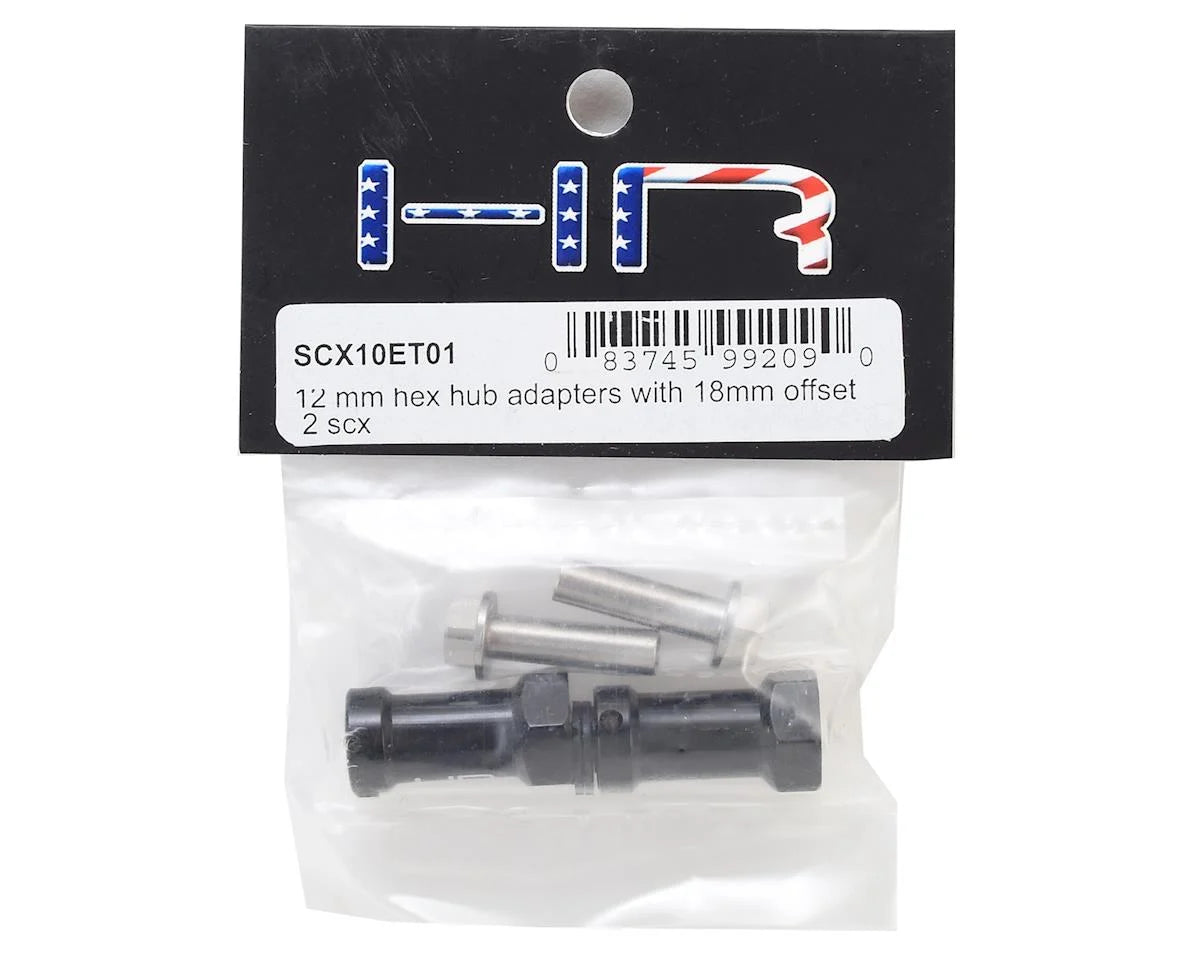 Axial Wheel Hub Extensions w/12mm Hex (Black) (2) (+18mm)