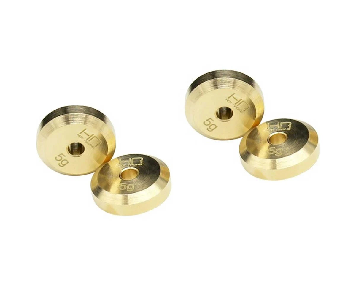 SCX24 +4mm Brass Axle Weight (x4) (5g)