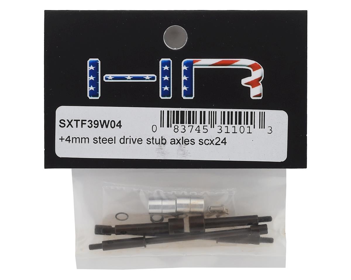 SCX24 +4mm Wide Track Steel Drive Stub Axle Set