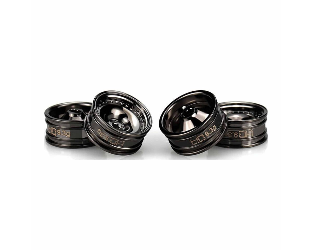 Axial SCX30 0.7" Brass Crawler Wheels (Black Chrome) (4) (9.3g ea)