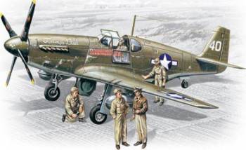 ICM48125 — 1/48 Mustang P-51B with USAAF Pilots and Ground Personnel