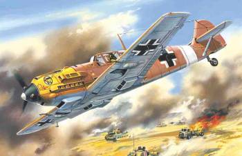 ICM72133 — 1/72 Messerschmitt Bf 109E-7/Trop WWII German Fighter