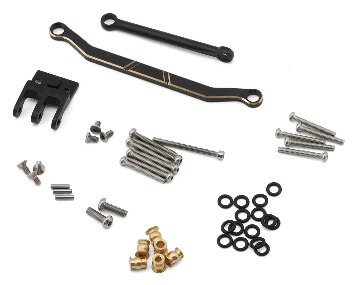 Redcat Ascent-18 Aluminum Front & Rear Portal Axles Set (208g Total) (Black) w/Brass Cover & Steering Links