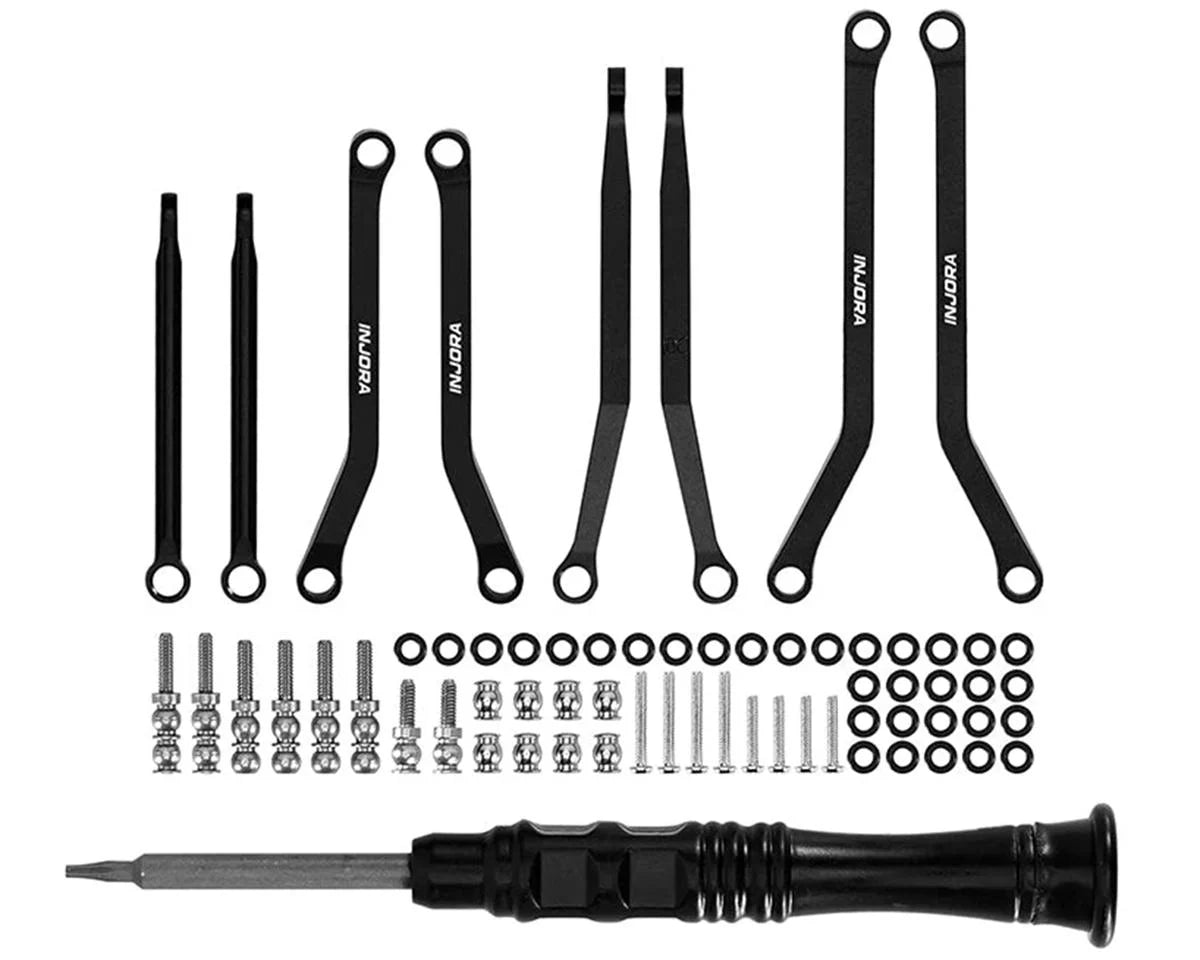 Axial SCX30 Aluminum High Clearance Suspension Links Set (Black)
