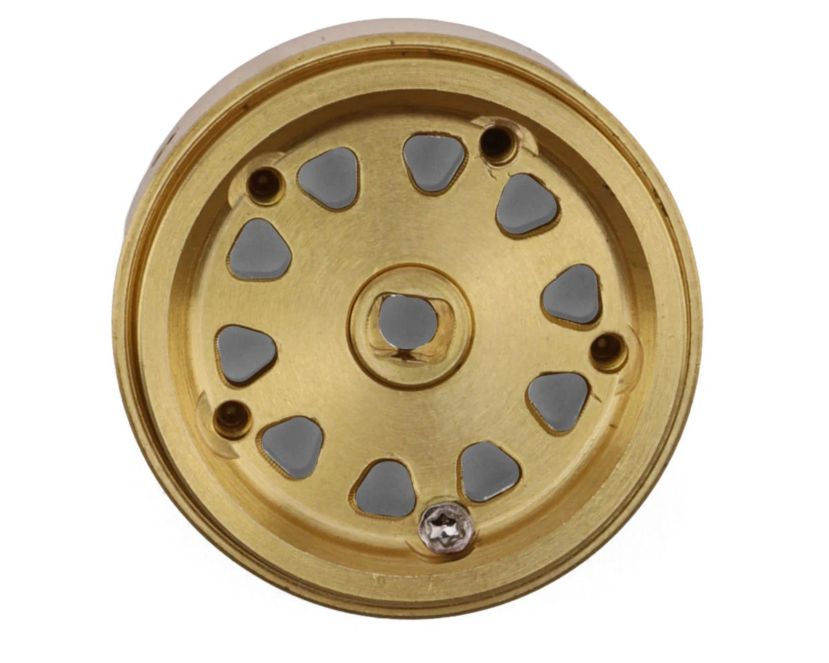 0.7" D19 Multi-Spoke Brass Micro Crawler Beadlock Wheels (Gold) (4) (15.1g ea) (-1.5mm Offset)