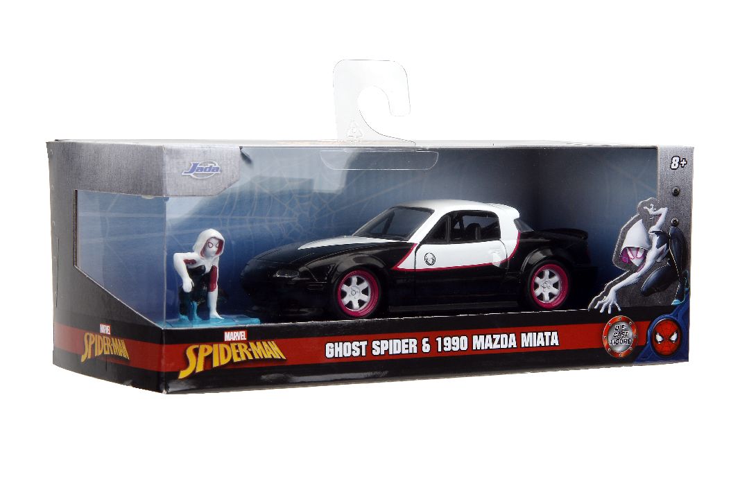 1/32 "Hollywood Rides" Marvel 1990 Mazda Miata With Ghost Spider
